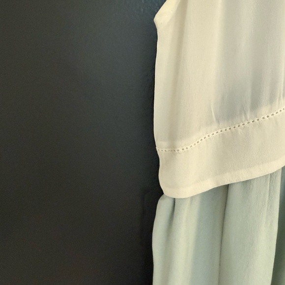 Wilfred XXS slightly oversized SILK GUV Maxi Dress in mint and cream - Picture 5 of 13